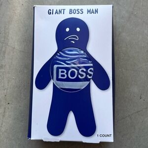 Giant Boss Man Squeezable Stress Reliever Festive Voice 7" Gel Doll Damaged Box